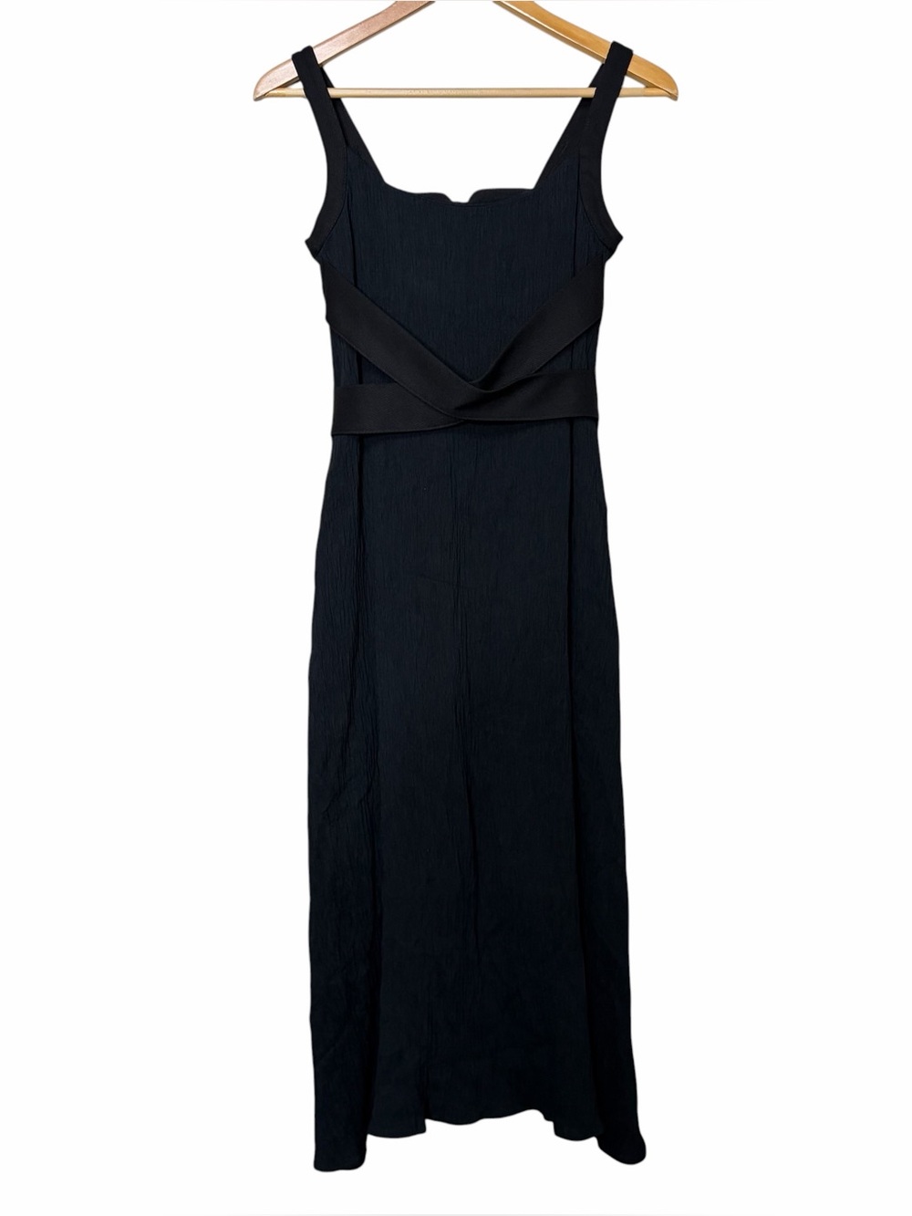 Chentaiti Black Maxi Dress Small Gothic Boho Witchy Sleeveless Crinkle Texture